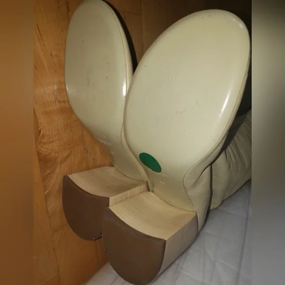 Jil Sander Cream 100% lambskin leather thigh high round toe block heel boots 10 - Picture 16 of 16